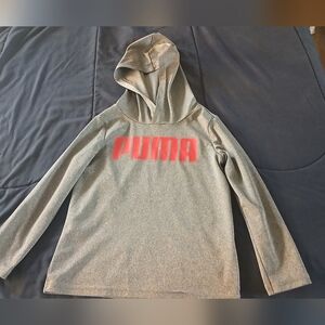 Puma Gray Hoodie with Red Logo